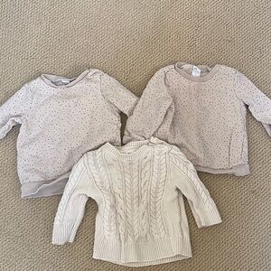 GAP Kids Sweater and H&M organic sweatshirts - 6-12m and 9-12m